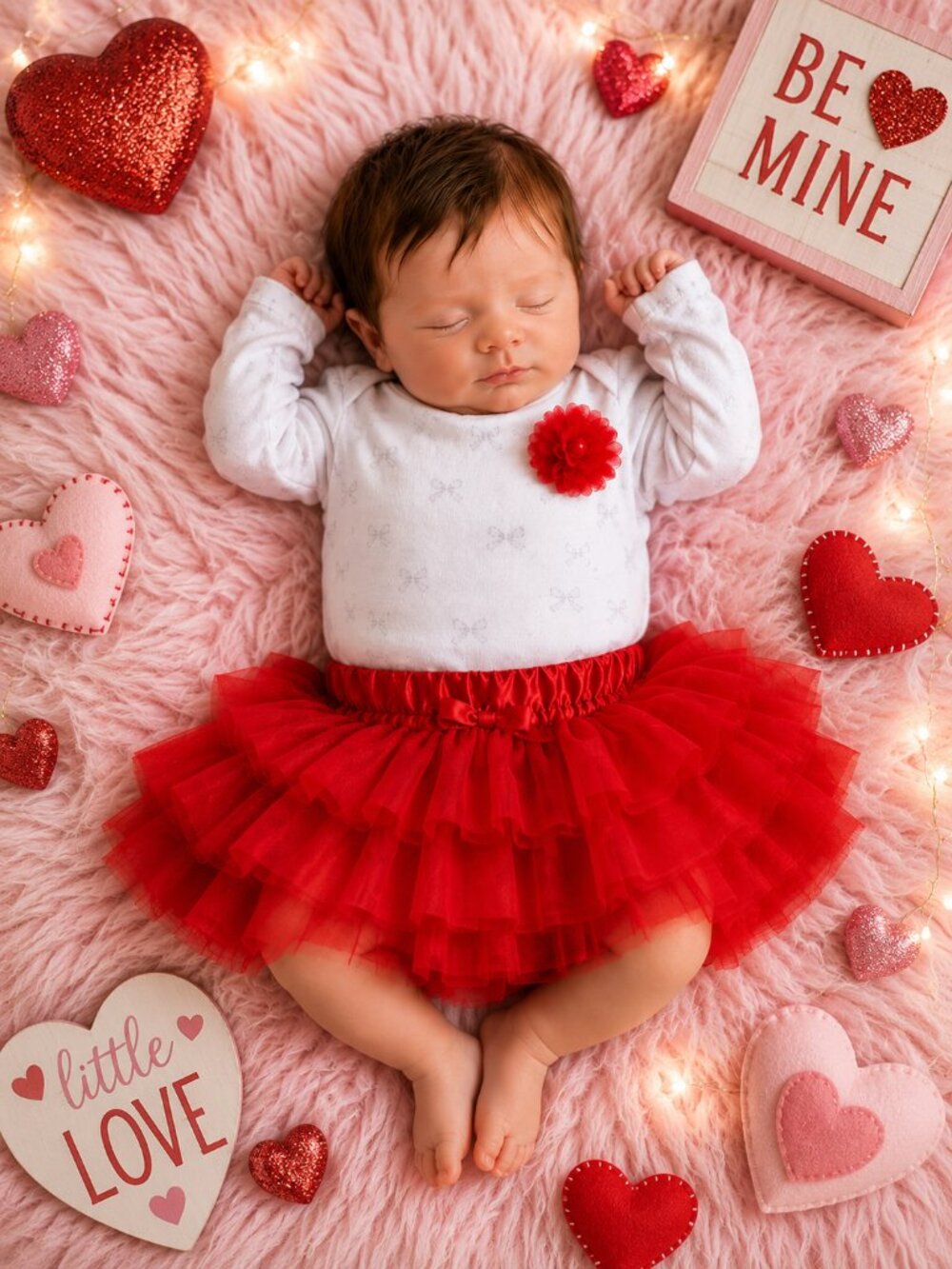 NWT Cherokee Baby Girl Red Tutu 2 Piece Outfit Size 0-3 Months Holiday Photo Set
